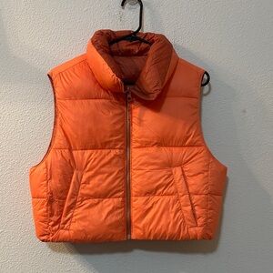 American Eagle Outfitters Reversible Coral Puffer Vest